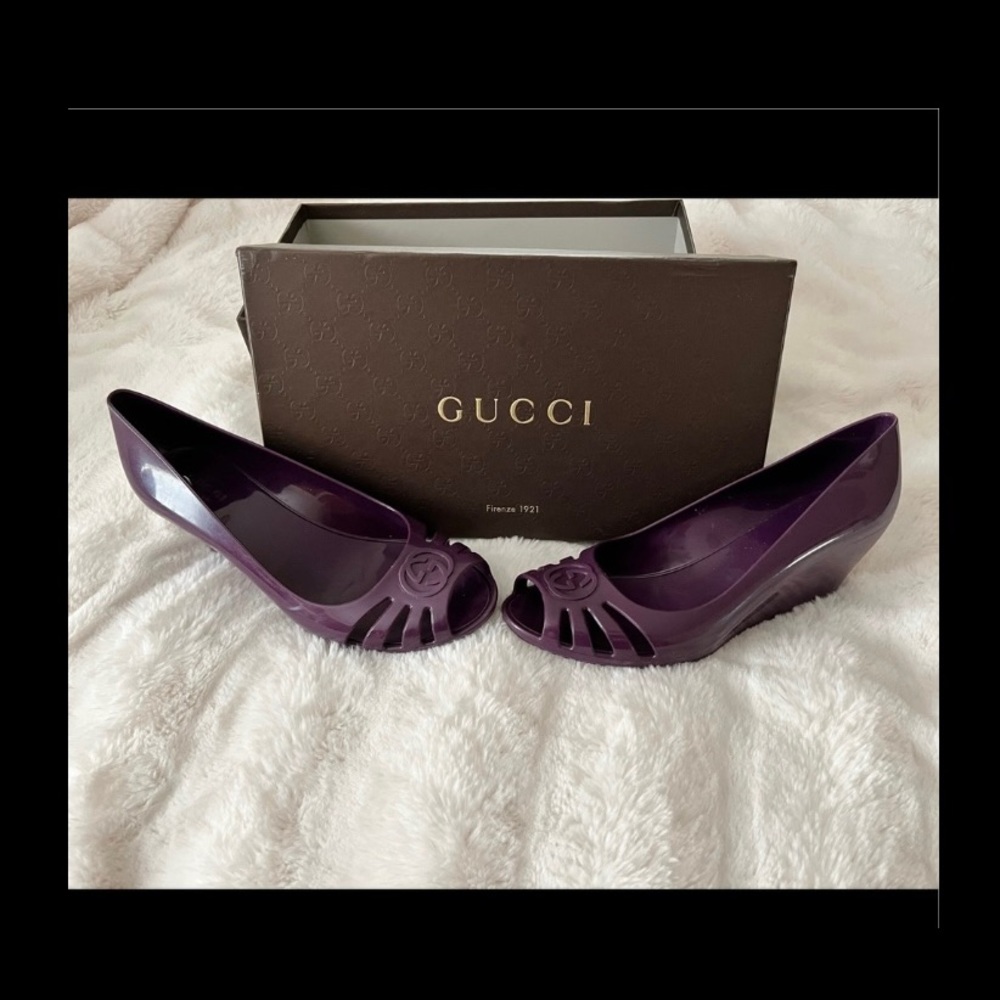 Gucci rubber wedges